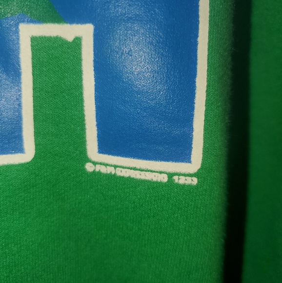 Shut Up & FISH! Mens Fishing Hoodie Green Blue L - Picture 5 of 8